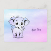 Cute Olifant Ansichtkaart Briefkaart (Voorkant)