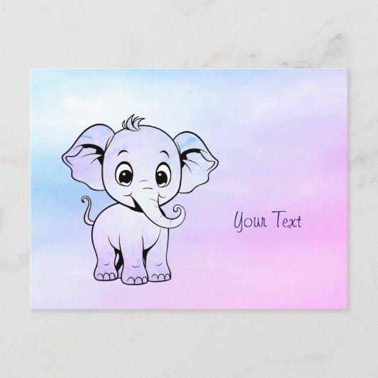 Cute Olifant Ansichtkaart Briefkaart (Voorkant)