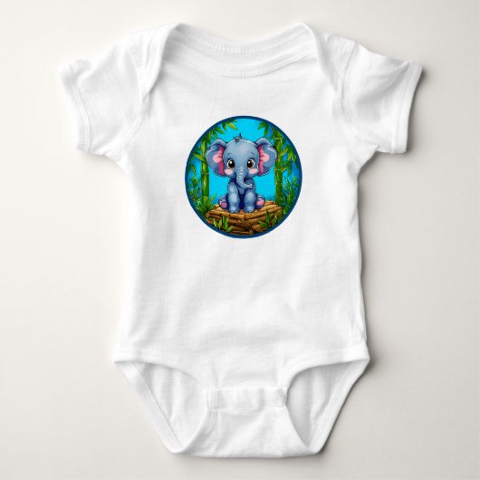 🐘 Cute Olifant Baby Cadeau Outfit ✨ Romper (Voorkant)