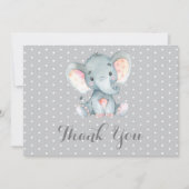 Cute Olifant Baby Grijs Bedankkaart (Voorkant)