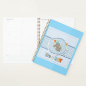 Cute Olifant Baby Jongen Aankondiging Planner (Display)