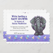 Cute Olifant Baby Shower Kaart (Voorkant / Achterkant)