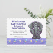 Cute Olifant Baby Shower Kaart (Staand voorkant)
