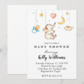 Cute Olifant baby shower Uitnodiging (Voorkant / Achterkant)