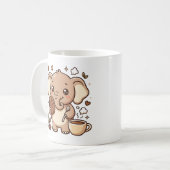 Cute Olifant Bean Cafe Mok Karakter (Voorkant links)