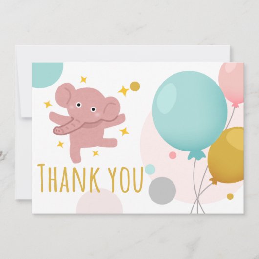 Cute olifant bedankkaart (Voorkant)