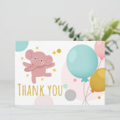 Cute olifant bedankkaart (Staand voorkant)