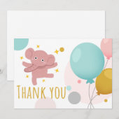 Cute olifant bedankkaart (Voorkant / Achterkant)