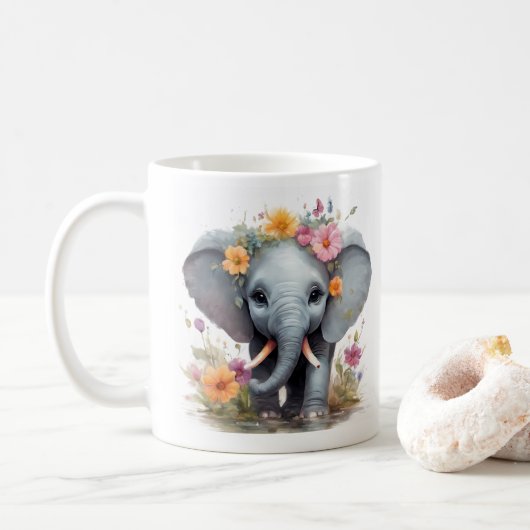 Cute Olifant-Beker Koffiemok (Met donut)