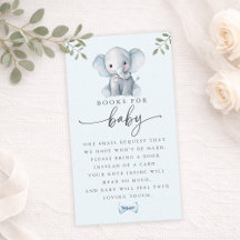 Cute Olifant Blauwe Boeken voor Baby Kaart