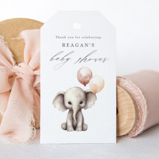 Cute Olifant Bruiloftsshower Bedankje Favor Cadeaulabel