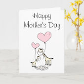 Cute Olifant en Baby Moederdag kaart (Gele Bloem)