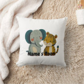 Cute Olifant en Tijger Nursery Illustratie Kussen (Deken)
