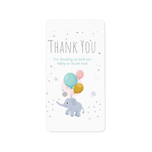 Cute olifant etiket (Voorkant)