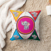 Cute Olifant Geometrische Kinderen Worp Kussen (Deken)