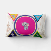 Cute Olifant Geometrische Kinderen Worp Kussen (Achterkant)