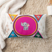 Cute Olifant Geometrische Kinderen Worp Kussen (Deken)