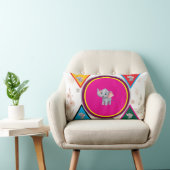 Cute Olifant Geometrische Kinderen Worp Kussen (Stoel)