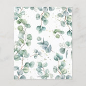 Cute Olifant Groene Baby Shower Berichtblad (Achterkant)