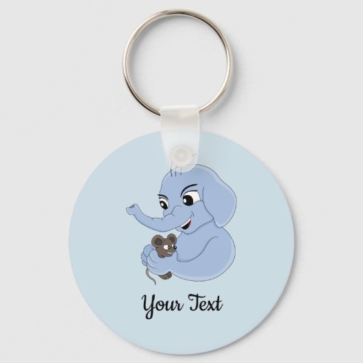 Cute olifant jongen cartoon sleutelhanger (Voorkant)