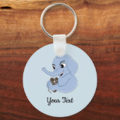 Cute olifant jongen cartoon sleutelhanger (Achterkant)