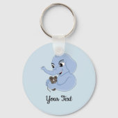 Cute olifant jongen cartoon sleutelhanger (Achterkant)