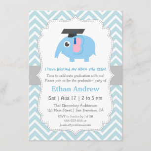 Cute Olifant Kinderen Kleuterschool Afsluitingsfee Kaart