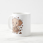 Cute Olifant Koffie Schort Mok (Voorkant links)