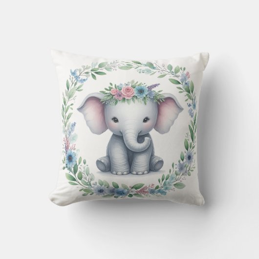 Cute Olifant Kussen in Blauw (Voorkant)