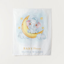 Cute Olifant Maan & Sterren Baby Shower