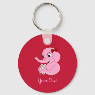 Cute olifant meisje cartoon sleutelhanger