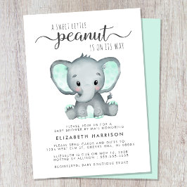 Cute Olifant Mint Baby Shower Per Post Kaart