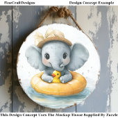 Cute Olifant Rubberen Ring & Eend CW1 Decoupage Tissuepapier