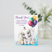 Cute Olifant Verjaardag Bedankkaart (Staand voorkant)