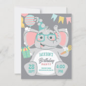 Cute olifant verjaardag kaart (Voorkant)