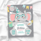 Cute olifant verjaardag kaart