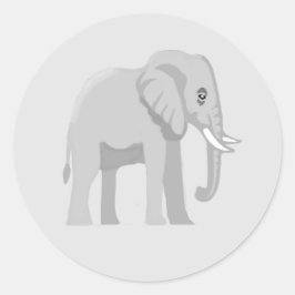 Cute Olifant Verjaardagssticker Ronde Sticker