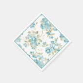 Cute Olive Green Aqua Turquoise Floral Waterverf Servetten (Hoek)