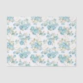 Cute Olive Green Aqua Turquoise Floral Waterverf Tissuepapier (Voorkant)