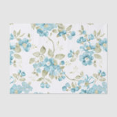 Cute Olive Green Aqua Turquoise Floral Waterverf Tissuepapier (Voorkant)