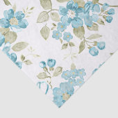 Cute Olive Green Aqua Turquoise Floral Waterverf Tissuepapier (Detail)