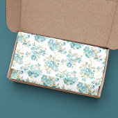 Cute Olive Green Aqua Turquoise Floral Waterverf Tissuepapier