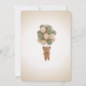 Cute Olive Green Boy Baby Shower Invitation Kaart (Achterkant)