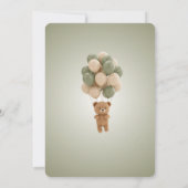 Cute Olive Green Boy Baby Shower Invitation Kaart (Achterkant)