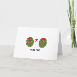Cute 'Olive you' wenskaart Kaart