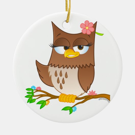 Cute Olivia VonHoot-kerstboomversiering Keramisch Ornament (Voorkant)