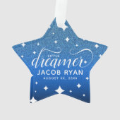 Cute Ombre Blue Glitter Starry Tiny Dancer Baby Ornament (achterkant)