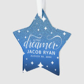 Cute Ombre Blue Glitter Starry Tiny Dancer Baby Ornament (voorkant)