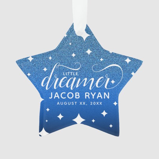 Cute Ombre Blue Glitter Starry Tiny Dancer Baby Ornament (voorkant)