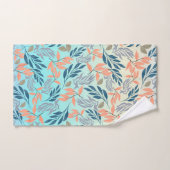 Cute Ombre Blue Oranje Foliage Waterverf Paint Bad Handdoek (Handdoek)